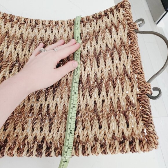 Vintage Large WovenWhicker Boho Newspaper Magazine Storage Basket Cottage - Picture 5 of 6